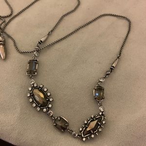 Kendra Scott long gunmetal adjustable necklace